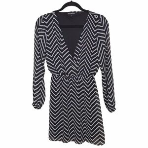 Express Chevron Print V Neck Dress